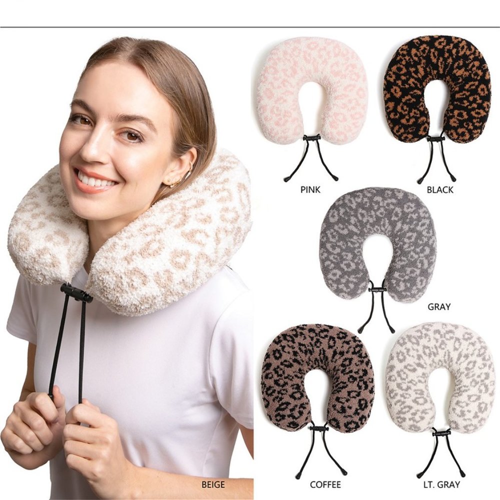 P/S Soft Leopard Print Travel Neck Pillow·Microfiber·Luxury·Soft·ComfyLuxe